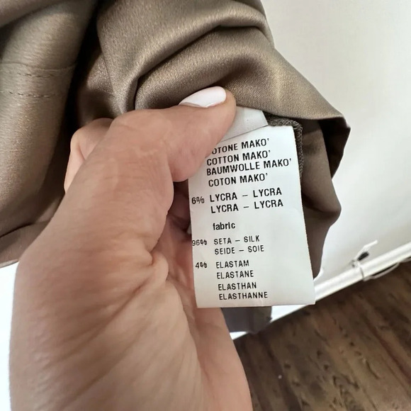 FABIANA FILIPPI Champagne Silk Midi 2 Pockets Cargo Dress Medium 12 IT44 1372 - Picture 10 of 14